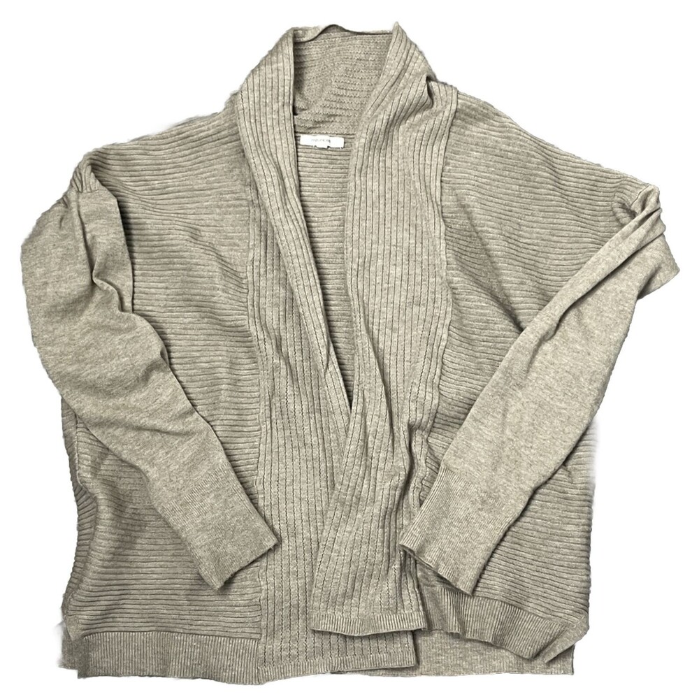 Maurices Sweater Open Cardigan Shawl Collar Draping Long Sleeve Beige XS Granny